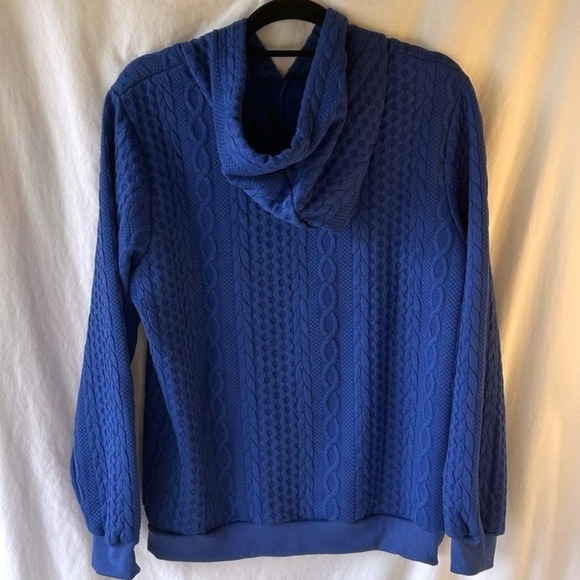 Blue Women's Hoodie Quilted Light Material Size Small - Picture 3 of 4